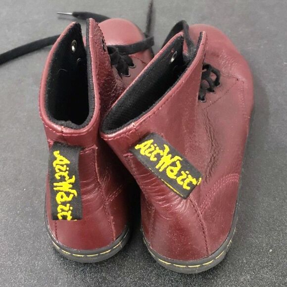 Dr. Martens Leyton Burgundy Combat Boots - Size 6 - Picture 6 of 7